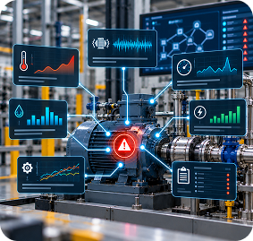 Smart Connected Manufacturing Interface with HUD Holographic telemetry