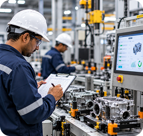 Smart Connected Manufacturing Interface with HUD Holographic telemetry